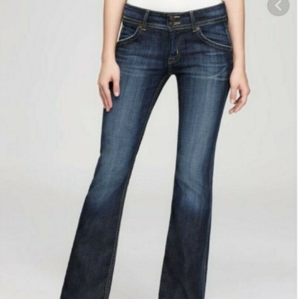 Hudson flap pocket bootleg jeans size 27 dark wash
